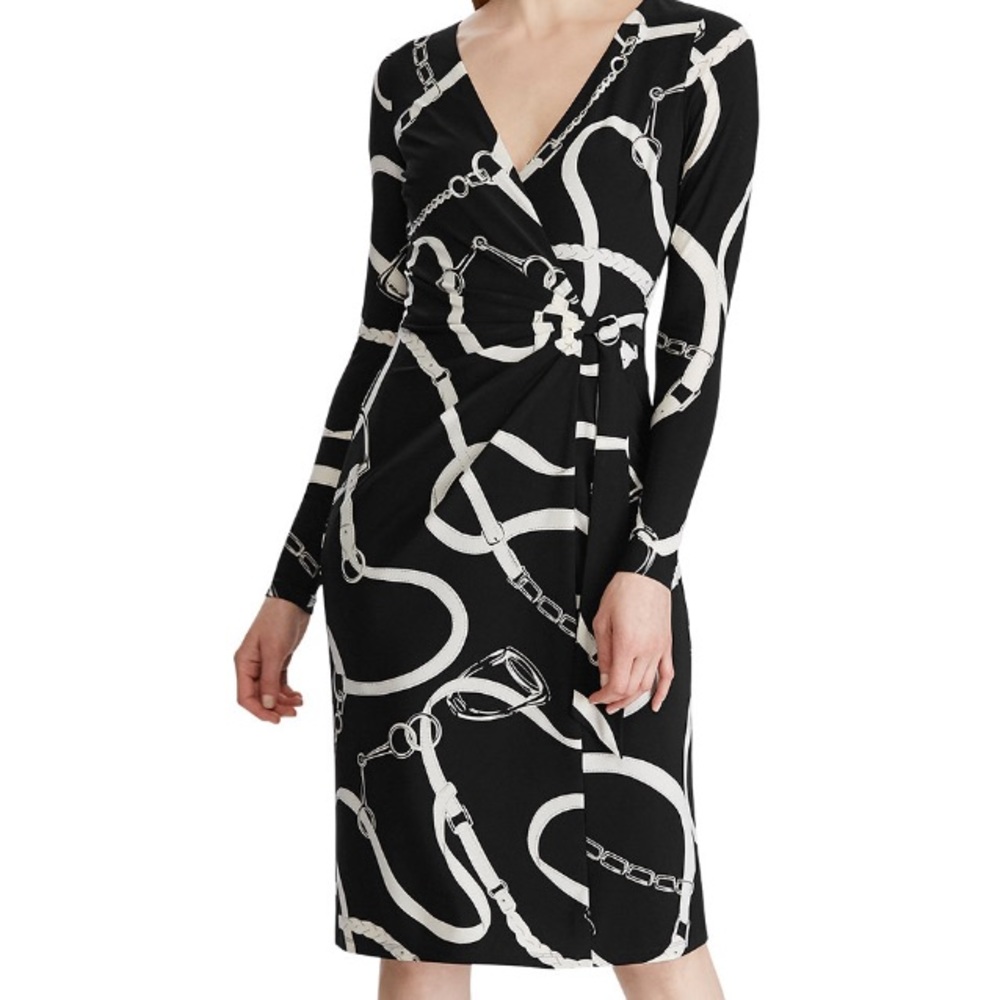 New Ralph Lauren chain print Dress 12P NWT $145